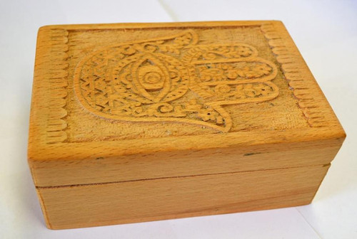 Hand of Compassion Wooden Carved 4x6" Box