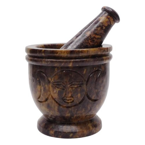 Triple Moon Mortar & Pestle 3"D & 3"H