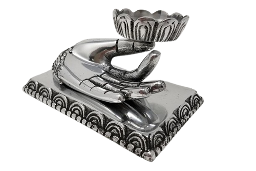 Hand of Compassion Metal Burner 5" W x 2.5" H