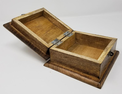 Skull Hand Carved Wood Box 6x6"