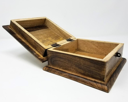 Elephant Tree Carved Wood Box 7 x 7"