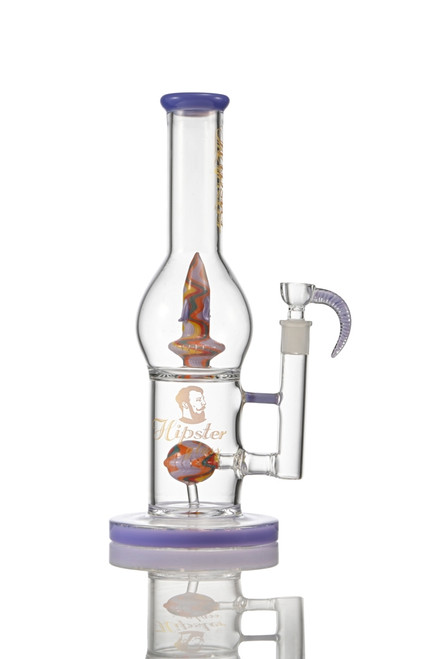 12" Vase with Coral Colors Rocket on Showerhead and Bulged Coin Perc Water Pipe - Assorted