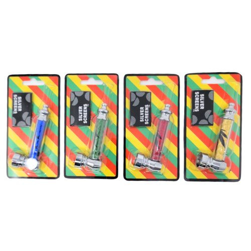 3" Metal Pipe with Screens Blister Pack - Assorted