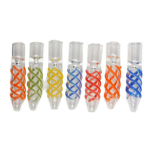 2.5 inch clear borosilicate glass chillum pipe for wholesale smoke shop supplies