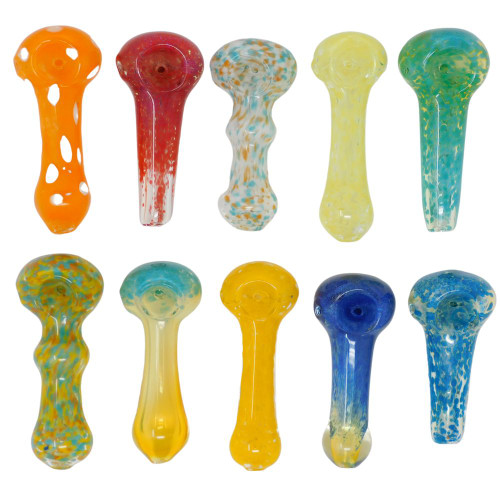 3" Assorted Frit Glass Pipe - 10 ct. pack 3" Assorted Frit Glass Pipe - 10 ct. pack