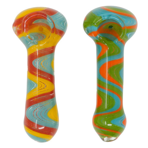 4.5" Assorted Zig Zag Pattern Glass Pipe - 2 ct. Pack 4.5" Assorted Zig Zag Pattern Glass Pipe - 2 ct. Pack