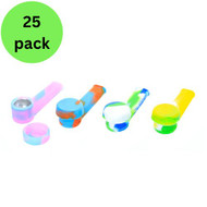 3.5" Silicone Hand Pipe with Lid - 25 pk. - Assorted