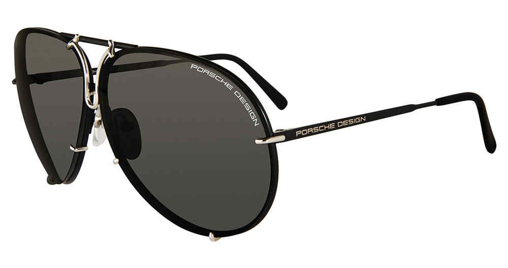 Buyr.com | Sunglasses | Porsche Design P8928 Sunglasses P'8928  Interchangeable Lens Iconic Sunglasses (D Black Gold With Grey Gradient +  Olive Lens Set, 67)