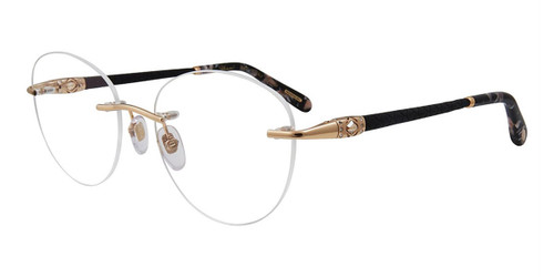 Gold Black Chopard VCHC71S Eyeglasses.