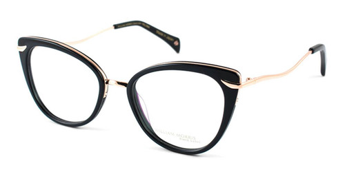 black and gold eyeglasses