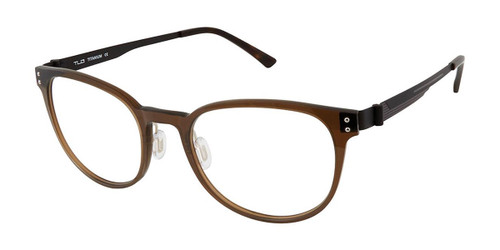 C02 Translucent Brown Tlg NU031 Titanium Eyeglasses.
