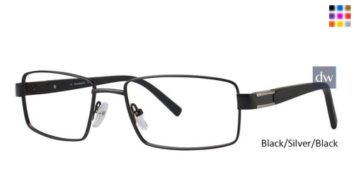 Black/Silver/Black Vivid Expressions 1113 Eyeglasses.