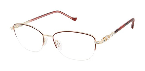 Burgundy/ Rose Gold Tura TE277 Eyeglasses