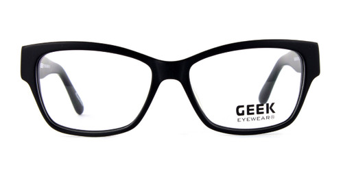 Black Matt GEEK Fancy Cat Eyeglasses