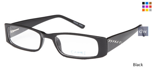 Black Capri Traditional Plastics Lindsay Eyeglasses.