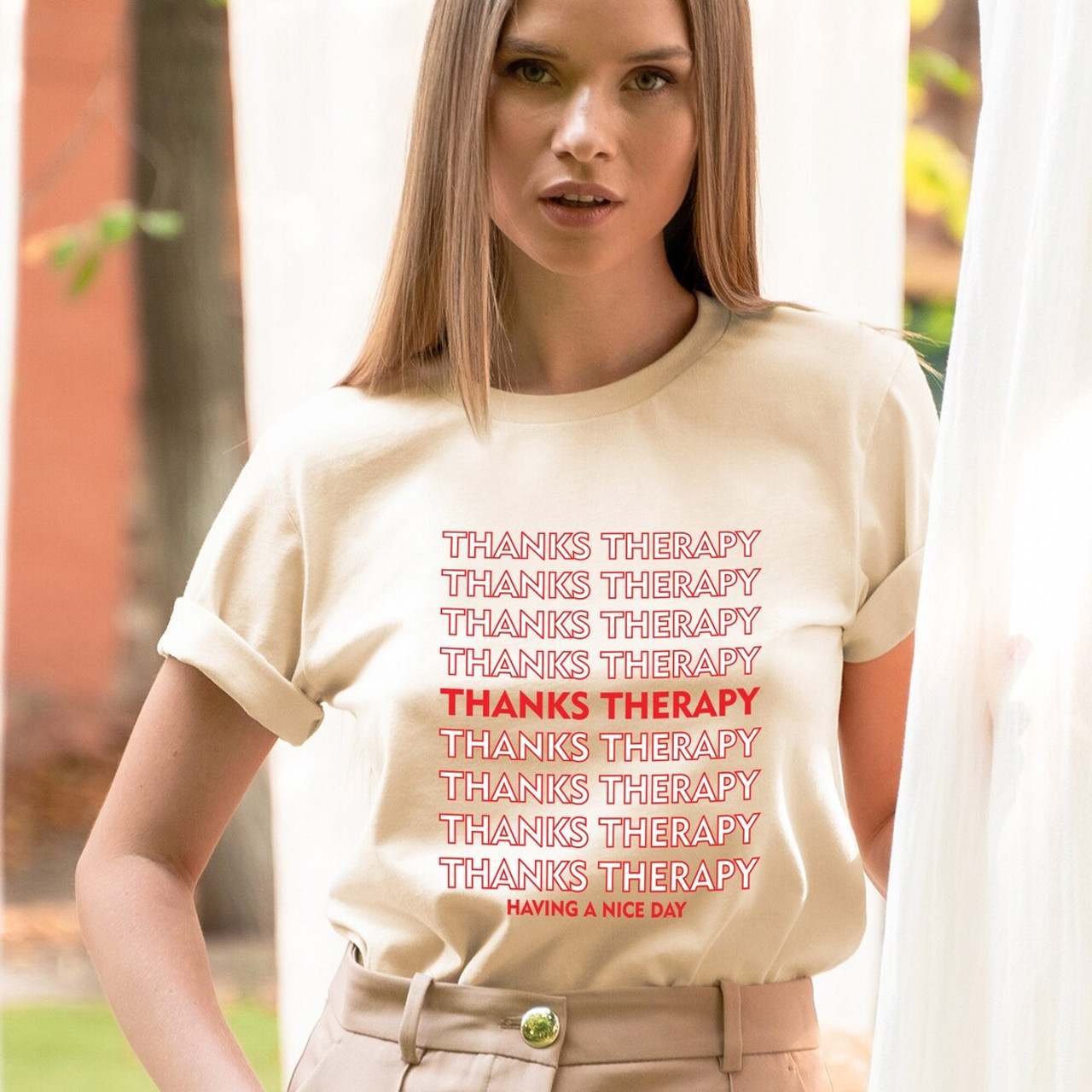 Thanks Therapy Mental Health Short Sleeve T-Shirt