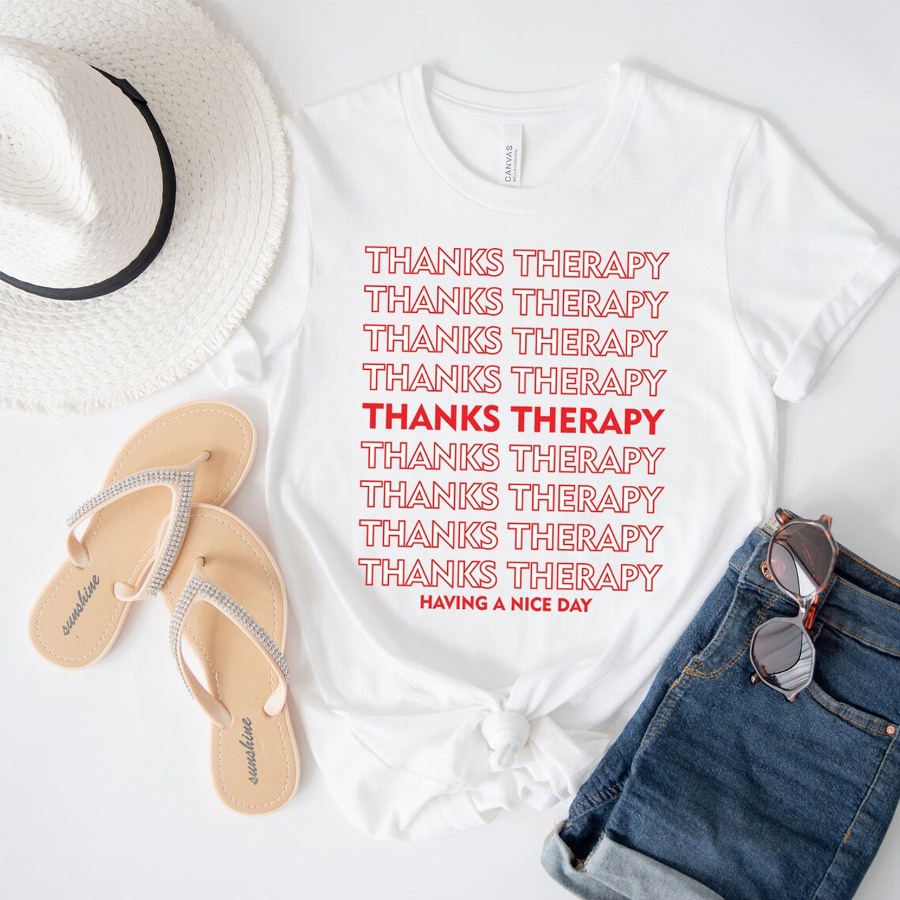 Thanks Therapy Mental Health Short Sleeve T-Shirt