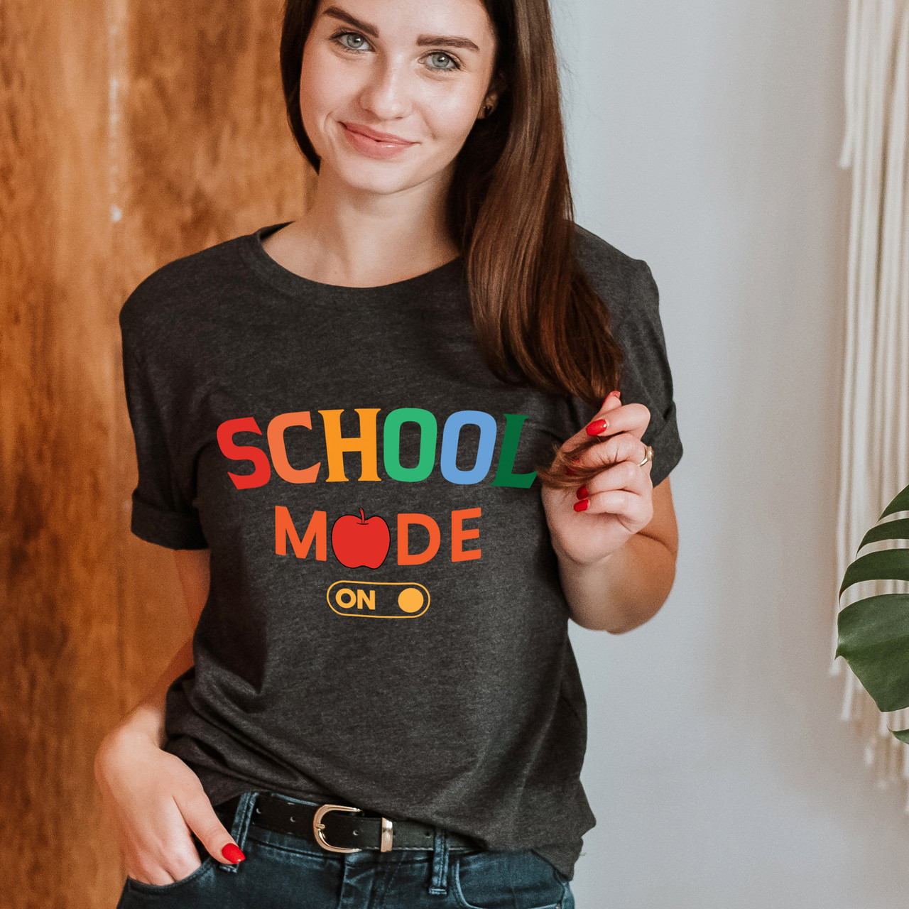 School Mode On Hello School Short Sleeve T-Shirt