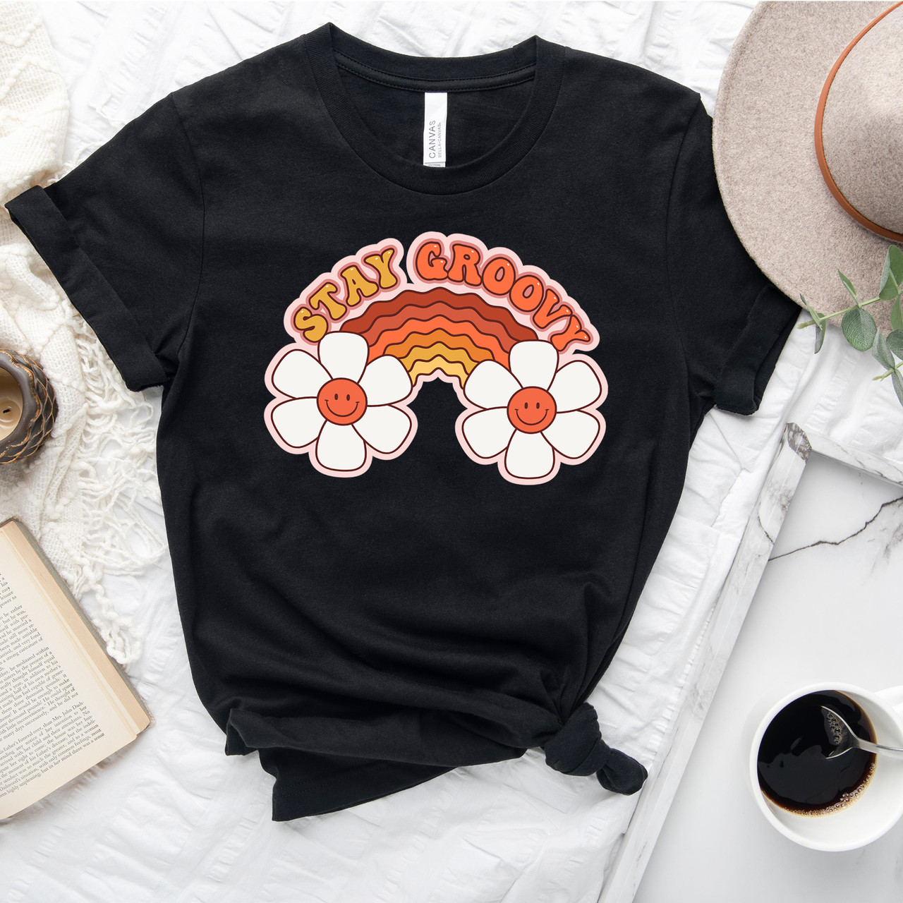 Stay Groovy Fun Retro Positivity  Short Sleeve T-Shirt