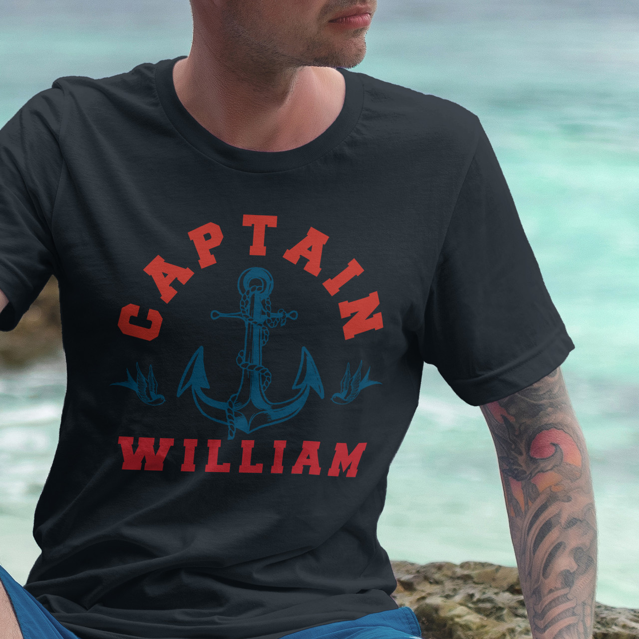 Captaın William Vacation Boating Short Sleeve T-Shirt