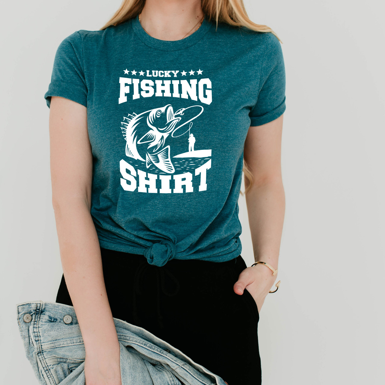 Lucky Fishing Fisherman  Short Sleeve T-Shirt