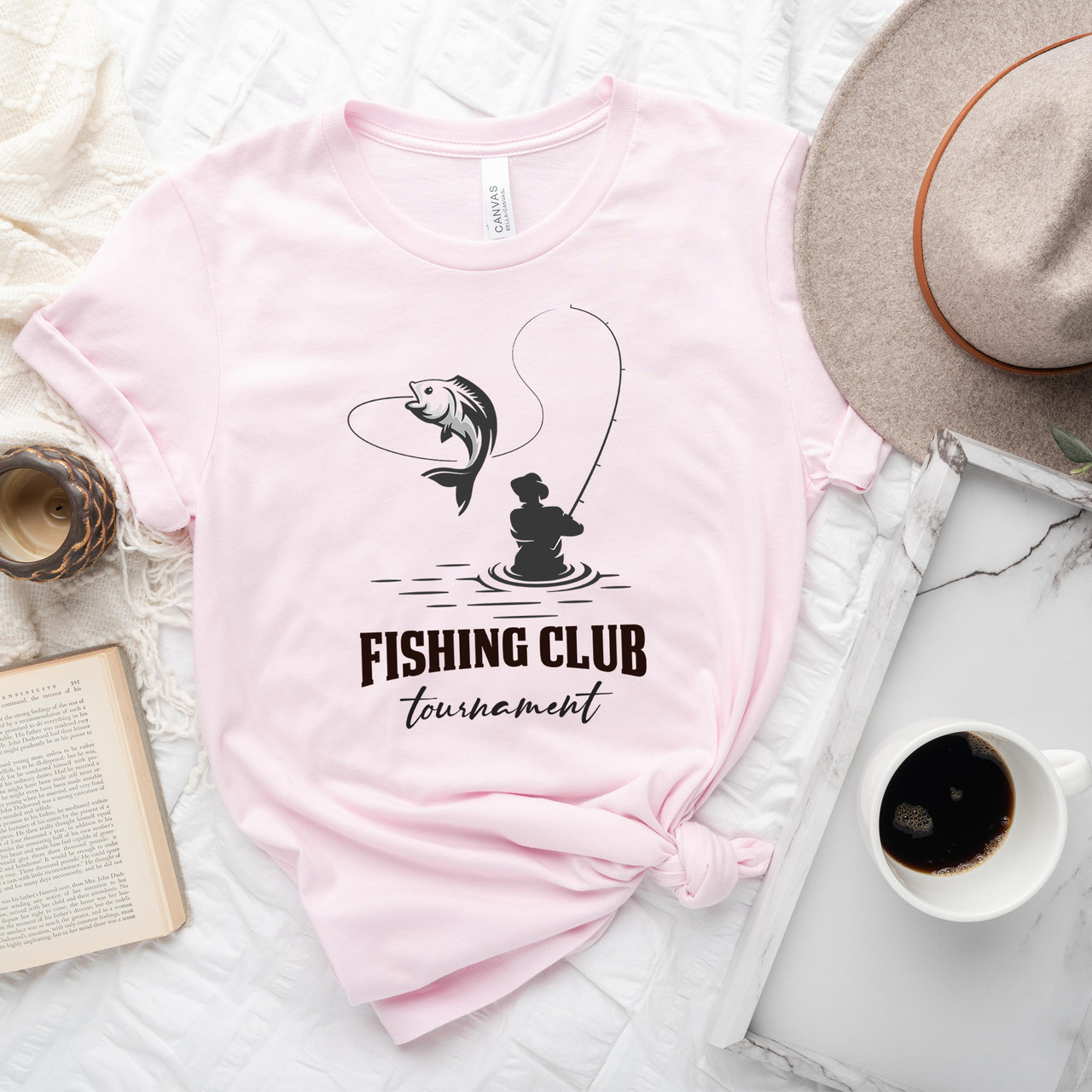 Fishing Club Sportfishing Funny Fishing Short Sleeve T-Shirt