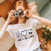 Peace Love Coffee Lovers Short Sleeve T-Shirt