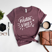 Positive Vibes Positive Life Motivational Short Sleeve T-Shirt