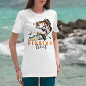 Lucky Fishing Lover Catching Fish Short Sleeve T-Shirt