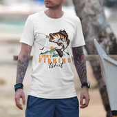 Lucky Fishing Lover Catching Fish Short Sleeve T-Shirt