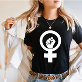 Raised Fist Design Female Symbol Short Sleeve T-Shirt