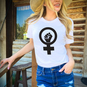 Raised Fist Design Female Symbol Short Sleeve T-Shirt