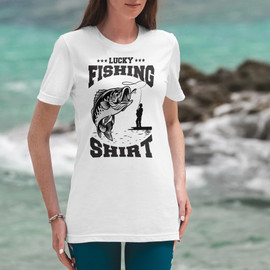 Lucky Fishing Catching Fish Funny Short Sleeve T-Shirt Lucky Fishing Catching Fish Funny Short Sleeve T-Shirt