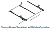LadderProducts.com | Prime Design NextGen ErgoRacks CR3-GM-68-M - Chevy Express & GMC Savana Single Side Drop-Down and Single Clamp-Down Ladder Rack With Middle Crossbar