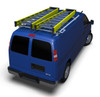 LadderProducts.com | Prime Design NextGen ErgoRacks CR3-GM-68-M - Chevy Express & GMC Savana Single Side Drop-Down and Single Clamp-Down Ladder Rack With Middle Crossbar