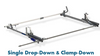 LadderProducts.com | Prime Design NEXT GEN ErgoRack Single Side Drop-Down and Clamp-Down Ladder Rack (CR-PU2-62-M) for 5.5-6 Ft Mid Size Truck Bed Cap
