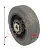 LadderProducts.com | 4" x 1-1/4" Thermoplastic Rubber (TPR) Gray Wheel with Ball Bearing QMIR4G3