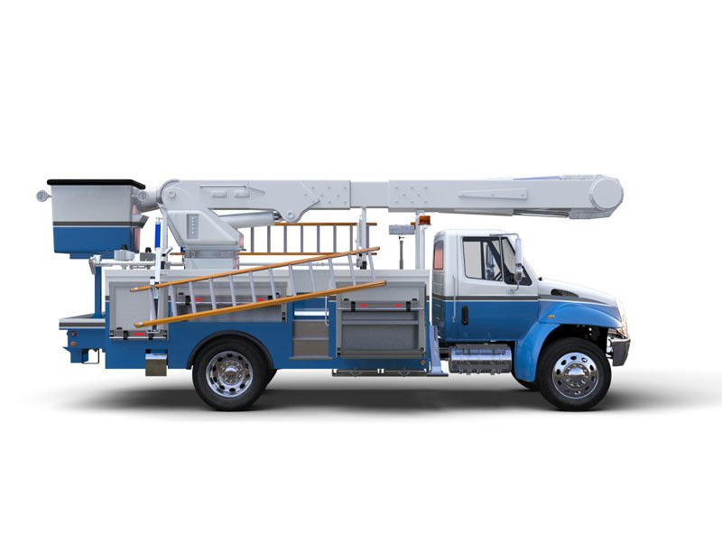 LadderProducts.com | Prime Design Passenger Side Vertical Drop-Down Utility ErgoRack With Top Mount