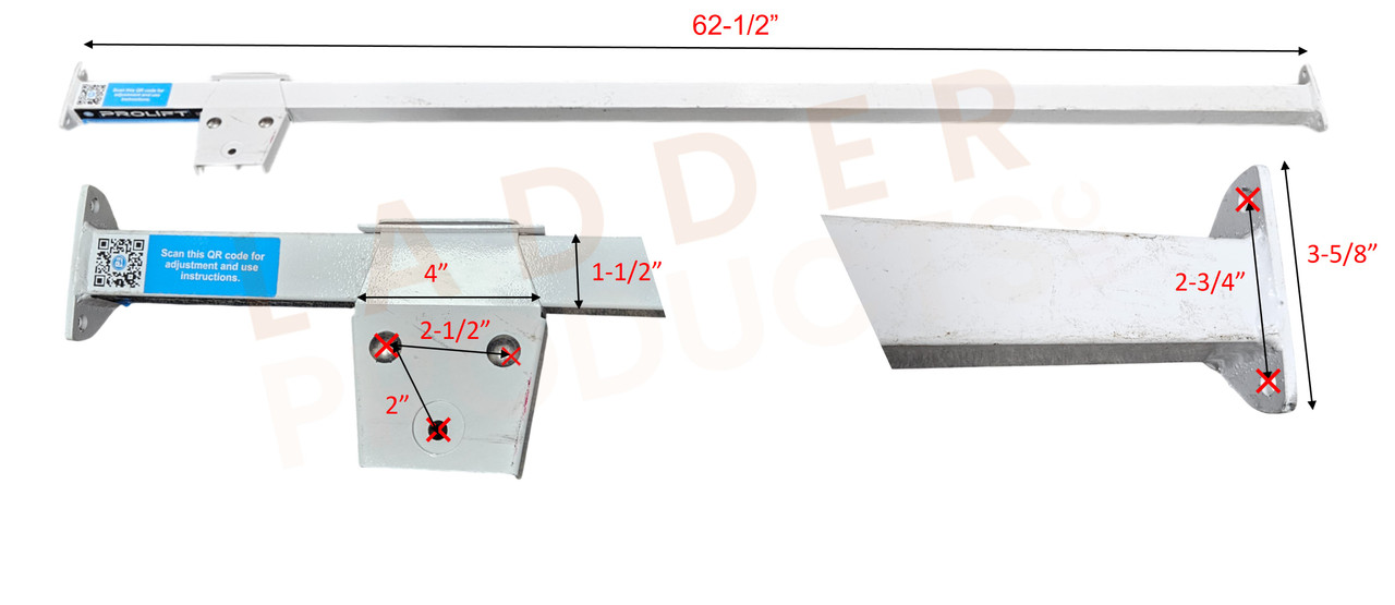 LadderProducts.com | Adrian Steel ProLift Passenger Side 6' OS Bar W/ Latch Clamp 72698-W