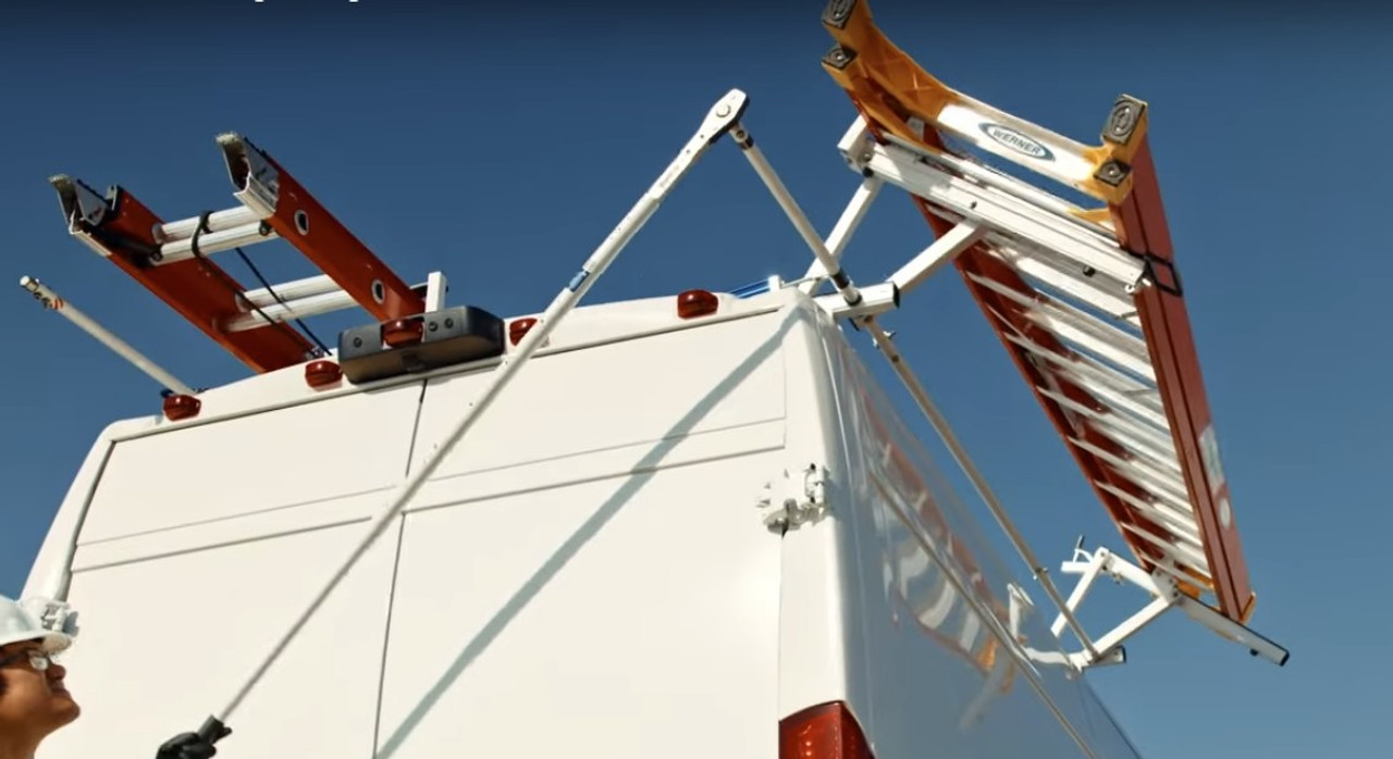 LadderProducts.com | Prime Design NextGen ErgoRacks RR-GM-68-M - Chevy Express & GMC Savana Dual Side Drop-Down Ladder Rack