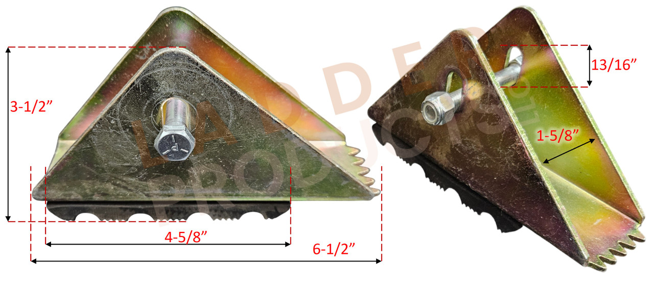 LadderProducts.com | Featherlite Shoe Replacement Kit FL991 dimensions