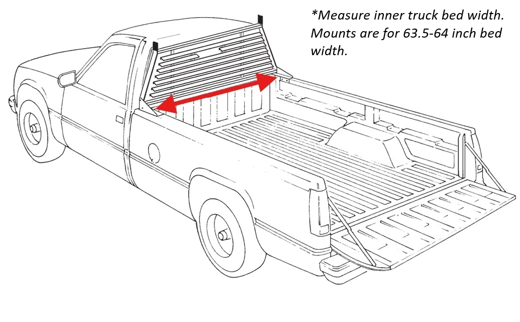 LadderProducts.com | Weather Guard Headache Rack Mount Kit for 63.5–64 Inch Truck Bed | Model 1921-3-02 | Mounting Brackets & Hardware