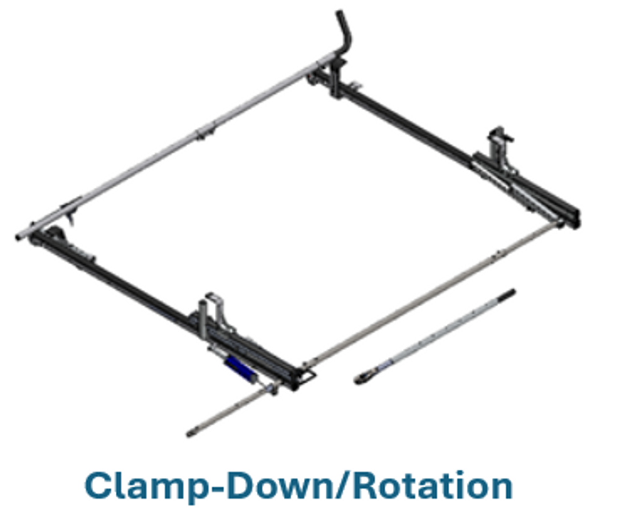 LadderProducts.com | Prime Design NextGen ErgoRacks CR-GM-68-M - Chevy Express & GMC Savana Clamp-Down and Drop-Down Ladder Rack