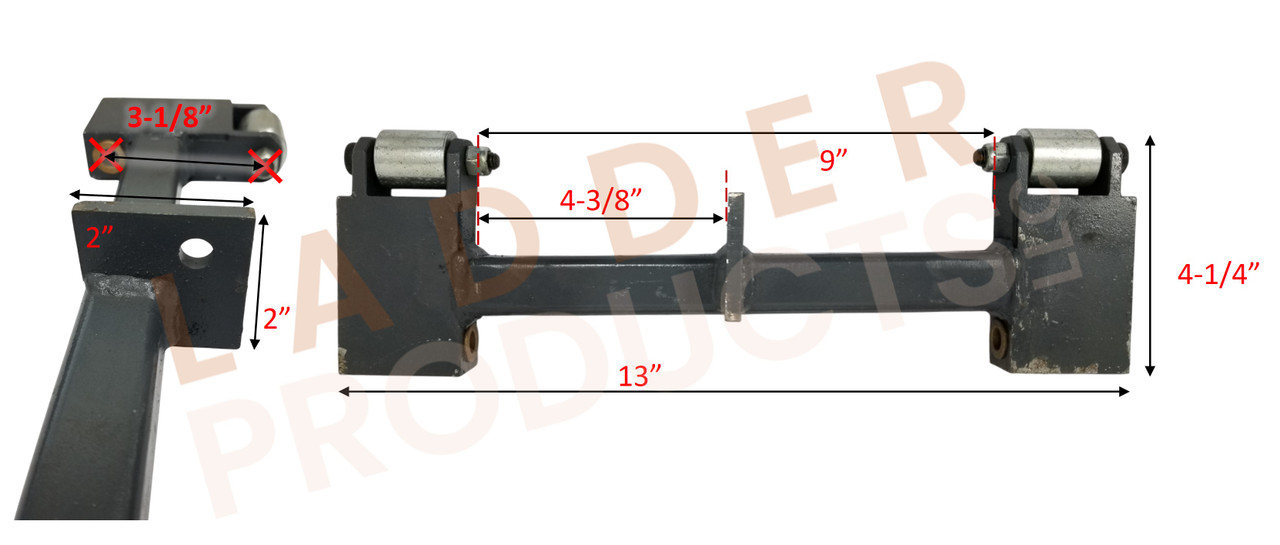 LadderProducts.com | Ballymore Pip Block Roller Bar 13" C0000099-06 for Front of Navigator Rolling Ladders