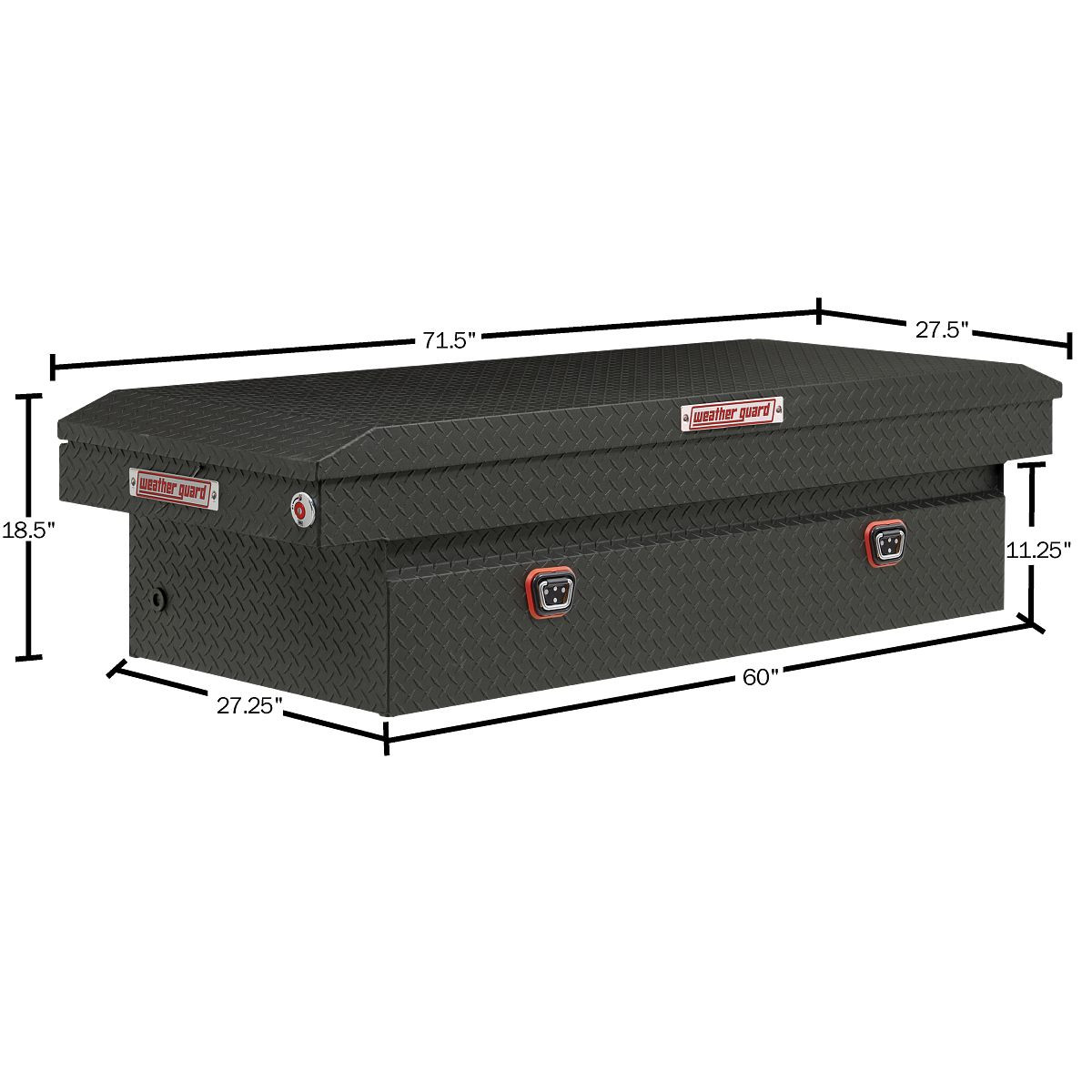 LadderProducts.com | Weather Guard Saddle Box Model 117-52-04, Aluminum, Full Extra Wide, Textured Matte Black, 15.5 cu ft
