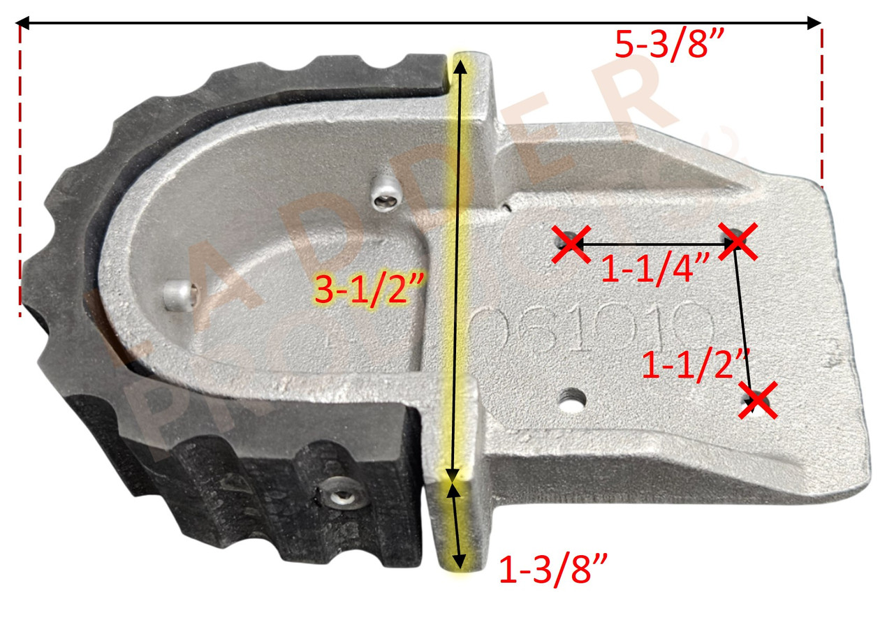 LadderProducts.com | Louisville Shoe Kit for FC1000 Series Ladder Dimensions