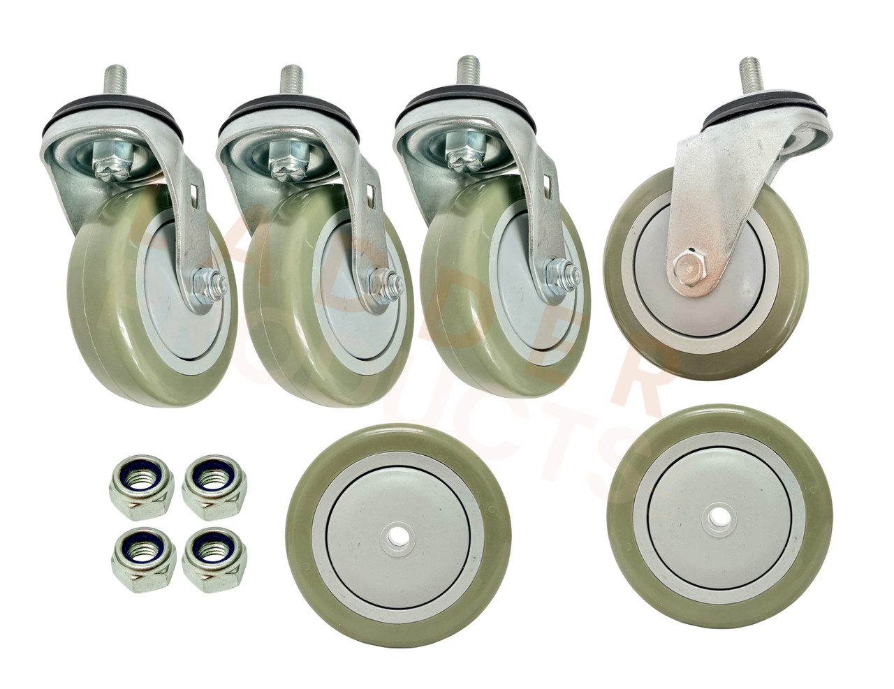 LadderProducts.com | Ballymore 4" All Directional Swivel Caster Wheels SBR-4-AD for Navigator, AD, and PIP Rolling Ladders