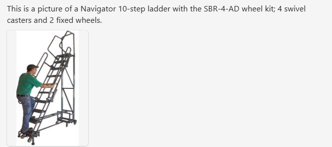 LadderProducts.com | Ballymore 4" All Directional Swivel Caster Wheels SBR-4-AD for Navigator, AD, and PIP Rolling Ladders