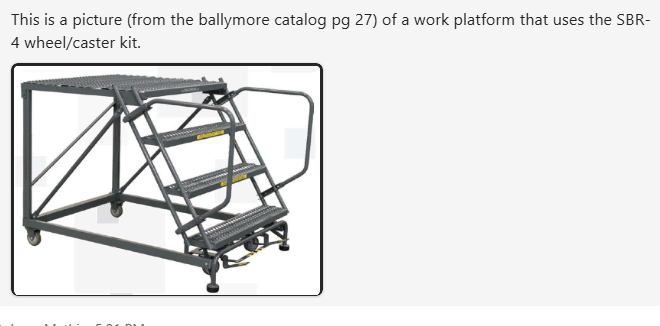 LadderProducts.com | Ballymore 4" All Directional Swivel Caster Wheels SBR-4-AD for Navigator, AD, and PIP Rolling Ladders