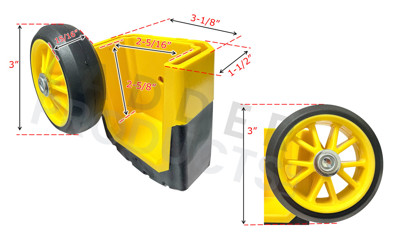 LadderProducts.com | Gorilla Ladders Wheel Kit for GLMPXA Multi-Position Ladders GLMPXT-FTW-2 Dimensions